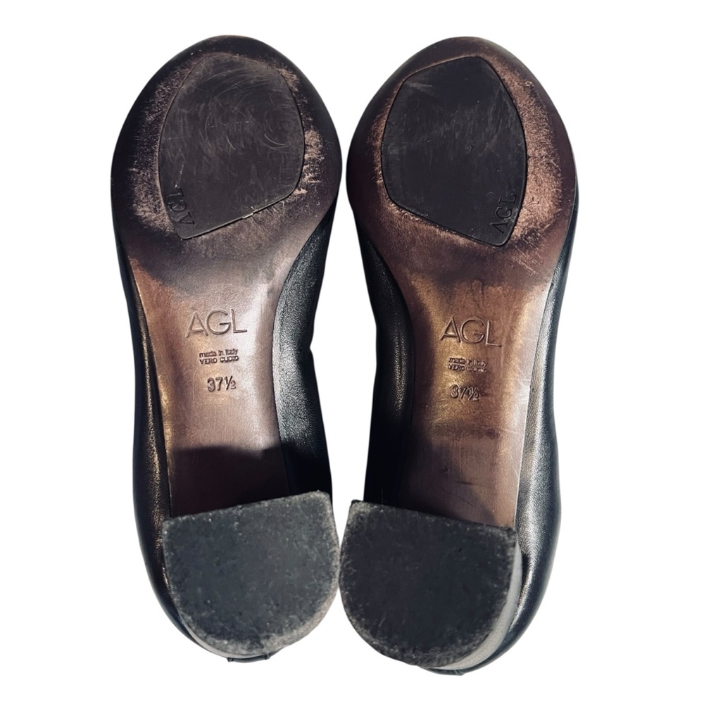 AGL Attilio Giusti Leombruni Women’s Sz 7.5 Black Leather Classic Cap Toe Pump - Picture 10 of 12